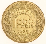 Moeda do Brasil: 1000 Réis 1939 - Soberba / Flor de Cunho 