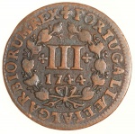 Moeda de Portugal: lll Réis 1744   - Cobre