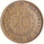 Moeda de Portugal: 20 Réis 1866  - Bronze