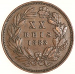 Moeda de Portugal: XX Réis 1883  - Bronze