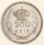 Moeda de Portugal: 200 Réis 1909 - Prata