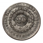 Moeda do Brasil: 80 Réis  1828G 24T, Carimbo Geral de 20. VICES raro - Cobre