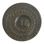 Moeda do Brasil: 40 Réis 1828C 24T. Carimbo Geral de 10 - Cobre