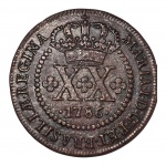 Moeda do Brasil: XX Réis 1786 CB 45P.  Não Aparece todo dia. Escassa