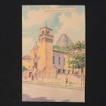 LITO, uma (1) iconográfica policromada, representando Igreja de Nossa Senhora do Brasil, Urca, RJ, baseada naobra de F. RANZINI (Felisberto Ranzini, 1881, Mântua, Itália; 1976, São Paulo, SP; arquiteto, professor, pintor edesenhista; estudou no Liceu de Artes e Ofícios; entre 1921 e 1949 foi professor da Escola Politécnica da Universidadede São Paulo; também lecionou no Liceu de Artes e Ofícios e na Escola de Belas Artes de São Paulo), extraída de livro,medindo aproximadamente 23 x 15,5 cm, sem moldura, vide foto.