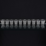 VIDRO, dez (10) copos, incolores e translúcidos, modelados em gomos, marca CRYSTOLAC REGO BRITISHTOUGHENED, medindo 7,5 cm diâmetro e altura, sinais de uso, vide foto.