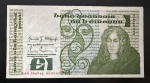 Cédula Estrangeira, República da IRLANDA, Valor Pound, Período 1977/1989, Data 03/02/1983, Muito Bem Conservada.