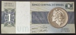 Cédula Brasileira, Numero de Série A00001, Valor 1 Cruzeiro, Ano 1970, Flor de Estampa.