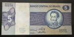 Cédula Brasileira, Numero de Série A00001, Valor 5 Cruzeiros, Ano 1970, MBC/Soberba.