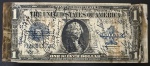 Cédula Estrangeira, USA, Valor 1 Dollar, Série 1923, Silver Certificate, com Assinaturas de Soldados que Participaram da 2ª Guerra Mundial, Muito Bem Conservada.