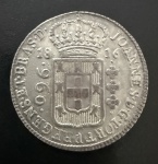 Moeda Brasileira, Colonial, Valor 960 Reis, Ano 1816, Casa da Moeda da Bahia, Variante e Base para Estudos, Prata, Soberba.