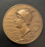 Medalha Comemorativa, Associação dos Empregados do Comércio do Rio de Janeiro - Inauguração da Sede Própria, Ano 1900, Bronze, Muito Bem Conservada.
