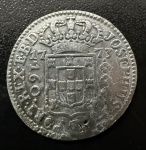 Moeda do Brasil, Colônia, Valor 160 Reis, Ano 1773, Prata, Peso 4,46 g, Diâmetro 24 mm, com Solda - Bem Conservada.