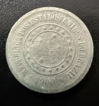 Moeda do Brasil, República, Valor 100 Reis, Ano 1900 ( mais Rara da Série ), Níquel, Muito Bem Conservada.