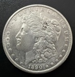 Moeda Estrangeira, USA, Valor 1 Dollar, Ano 1890 S, Prata, Peso 26,7g, Diâmetro 38 mm, Flor de Cunho.