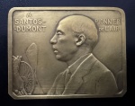 Medalha Comemorativa, Santos Dumont - Pionnier de L'Air, não Datada, Bronze Dourado, Muito Bem Conservada.