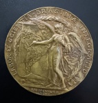 Medalha Comemorativa, Homenagem ao Barão do Rio Branco - Módulo Maior, Rio de Janeiro, Ano 1910, Bronze, Gravador GIRARDET, Peso 79 g, Diâmetro 62 mm, Muito Bem Conservada.