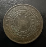 Moeda Brasileira, República Valor 40 Reis, Ano 1897, Bronze, MBC/Soberba.