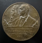 Medalha Comemorativa, 150º Aniversário da Abertura dos Portos Brasileiros, Data 1808/28 de Janeiro/1958 ,Bronze, Gravador B.Ribeiro, Peso 75 g, Diâmetro 50 mm, Flor de Cunho.