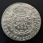 Moeda do Brasil, Reino Unido, Valor 960 Reis, Ano 1820, Casa da Moeda da Bahia, Variante 16, Moeda base para Estudo, Prata, Soberba.