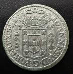 Moeda do Brasil, Colonial, Valor 160 Reis, Ano 1749, Moeda Regional - Cunhada na Casa da Moeda de Lisboa para o Maranhão, Prata, Peso 4,83 g, Ameaça de Furo - Muito Bem Conservada.
