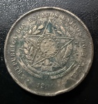 Rara Moeda do Brasil, República, Valor 20 Reis, Ano 1896, Bronze, Muito Bem Conservada.