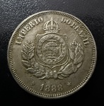 Moeda Brasileira, Império, Valor 50 Reis, Ano 1888 ( mais Difícil da Série ), Níquel, Soberba.