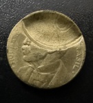 Moeda Brasileira, Erro de Cunhagem - Pseudoincusa Parcial, Valor 20 Centavos, Ano 1949, Bronze Alumínio, Muito Bem Conservada.