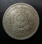 Moeda Brasileira, Império, Valor 200 Reis, Ano 1886 ( Escassa), Níquel, Muito Bem Conservada.