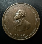 Medalha Comemorativa, 1º Centenário do Ensino Médico no Brasil - Homenagem ao Visconde de Sabóia - Reorganização das Faculdades de Medicina, Data 1808/1908, Bronze, Muito Bem Conservada.