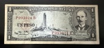 Cédula Estrangeira, Banco Nacional de CUBA, Valor 1 Peso, Série 1958, Muito Bem Conservada.