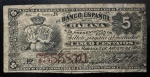 Cédula Estrangeira, CUBA - El Banco Espanhol de la Habana, Valor 5 Centavos, Data 06/08/1883, Muito Bem Conservada.