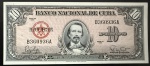 Cédula Estrangeira, CUBA, Valor 10 Pesos, Série 1960, Flor de Estampa..