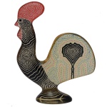 ABRAHAM PALATNIK. Década de 70 - Estatueta em acrílico representando galo. Delicada decoração e tran