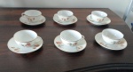 CONJUNTO DE SEIS Xícaras  PAERA CAFE EM PORCELANA VISTA ALEGRE PORTUGUAL BRANCO FLORAL.
