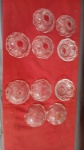 Conjunto de dez bobeches em cristal transparente com a mesma lapidação.