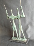 ''BRUNO GIORGI'' - Os Candangos, escultura em bronze base em granito 17x20x8.