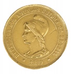 Moeda do Brasil - 10.000 Réis - 1889 - República - Ouro (.917) - 8,96 g - 22,5 mm - Cat. AI O688 - P
