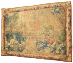 Antiga Tapeçaria Aubusson, representando Paisagem, medindo 170 cm por 247 cm. França séc. XVIII.