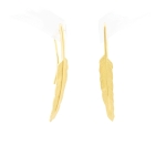 #7829 Brincos Penas H. STERN (Pena Maior - Coleção Purãngaw) em Ouro Amarelo 18K Medida: 4,5cm, Peso