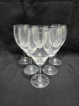 Jogo de 6 taças de água em cristal Hering. Medindo 6,5cm x 17,5cm de altura.