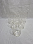 Jogo de 6 copos longos suco, agua em demicristal lapidado. Medindo 7,5cm x 14,5cm de altura.