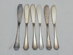 Jogo de 6 pás em prata 90 Wolff. Medindo 13,5cm de comprimento.
