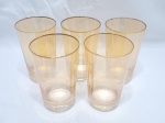 Jogo de 5 copos de água, suco em demicristal furtacor. Medindo 7cm x 11cm de altura.