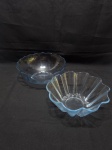 Lote de 2 bowls em vidro temperado. Medindo o maior 23cm x 9cm de altura.
