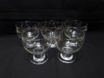 Jogo de 5 taças abertas de sobremesa em demicristal incolor. Medindo 10cm x 10cm de altura.
