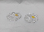 Par de cinzeiros em cristal Echt Bleikristal Gepresst, moldado, peça selada. Medindo 8cm x 7cm.