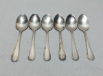 Jogo de 6 colheres de chocolate em prata 90 Apolo. Medindo 14cm de comprimento.