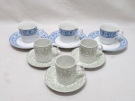 Lote de 6 xícaras de café em porcelana, sendo 3 Real e 3 Bidasoa. Medindo a maior 6,5cm x 6cm de altura.