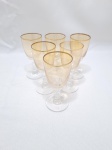 Jogo de 6 taças de vinho em demicristal furtacor. Medindo 4cm x 9cm de altura.